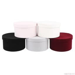 1PC Round Velvet Flower Boxes Gift Packaging Box Chinese Valentine's Day Tanabata Gift Box Decoration Wedding Candy Box