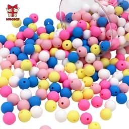 BOBO.BOX 20Pcs Silicone Beads 9MM Round Beads DIY Baby Pacifier Chain Pendant BPA Free Eco-friendly Baby Teether Toy Accessories