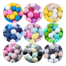 BOBO.BOX 20Pcs Silicone Beads 9MM Round Beads DIY Baby Pacifier Chain Pendant BPA Free Eco-friendly Baby Teether Toy Accessories