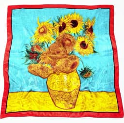 90*90cm Luxury Brand Women Silk Scarfs Van Gogh Painting Square Scarves Spring Summer Shawls For Ladies