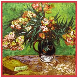 90*90cm Luxury Brand Women Silk Scarfs Van Gogh Painting Square Scarves Spring Summer Shawls For Ladies