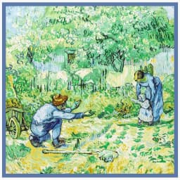 90*90cm Luxury Brand Women Silk Scarfs Van Gogh Painting Square Scarves Spring Summer Shawls For Ladies