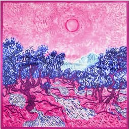 90*90cm Luxury Brand Women Silk Scarfs Van Gogh Painting Square Scarves Spring Summer Shawls For Ladies