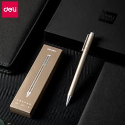 Deli Metal Rotating Gel Pen Signing Pens Pучка Caneta 0.5MM Business Office Stationery Supplies Smooth Refill for School