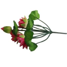 One Fake Lotus Flower Bunch Artificial Lotus with Green Frog Silk Water Lily 10 Stalks for Wedding Party Home Decorative Flowers