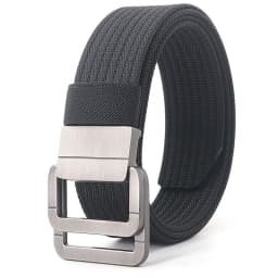 110-170cm Long Punk Canvas Belt New Men Women Jeans Decorative Double Ring Metal Buckle Belt Fashion Street Style Wild Waistband