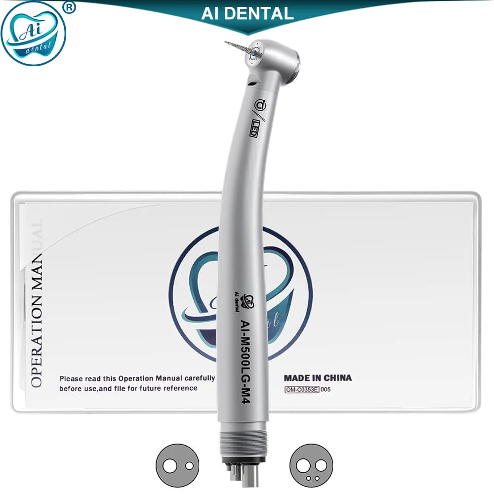 Dental High Speed Hand Piece LED Self-Luminous Air Turbine Handpiece 2 Holes 4 Holes Dentist Chair Parts Small Head M500LG