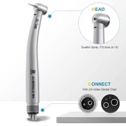 Dental High Speed Hand Piece LED Self-Luminous Air Turbine Handpiece 2 Holes 4 Holes Dentist Chair Parts Small Head M500LG