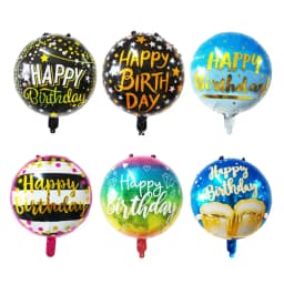 7pcs 18 Inch Birthday Theme Foil Balloons Helium Round Balloon Adult Happy Birthday Party Decoration Kids Baby Shower Globos