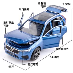 1:32 XC60 XC90 SUV Off-road Diecast Alloy Car Model Toy Cars Sound Light Pull Back Car Vehicle Children Toy Collection