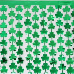 1*2M New Clover Tinsel Curtain Rain For Photo St. Patrick's Day Decoration Irish Festival Decor Green Backdrop Curtain Photozone
