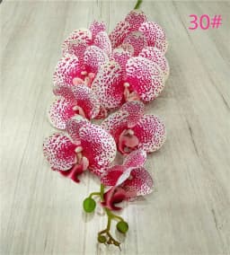 One Latex Butterfly Orchid Flowers 9 Heads Real Touch Good Quality Artificial Phalaenopsis Orchid