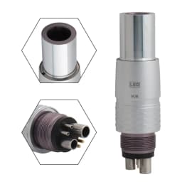 COXO Dental LED Fibre Optic High Speed Handpiece CX207-G Dental Air Turbine Coupling M6 Coupler/Adaptor YUSENDENT