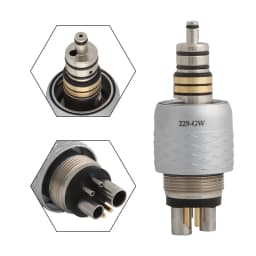 COXO Dental LED Fibre Optic High Speed Handpiece CX207-G Dental Air Turbine Coupling M6 Coupler/Adaptor YUSENDENT