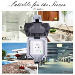 Coswall Tuya / Smart Life Wifi Voice Control IP66 Waterproof EU Socket Timer Switch Programmable Work With Alexa Google Home