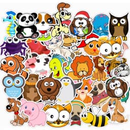 10/30/50PCS Cartoon Animals Stickers Laptop Guitar Luggage Fridge Phone Bike Waterproof Graffiti Sticker Decal Kid Classic Toys