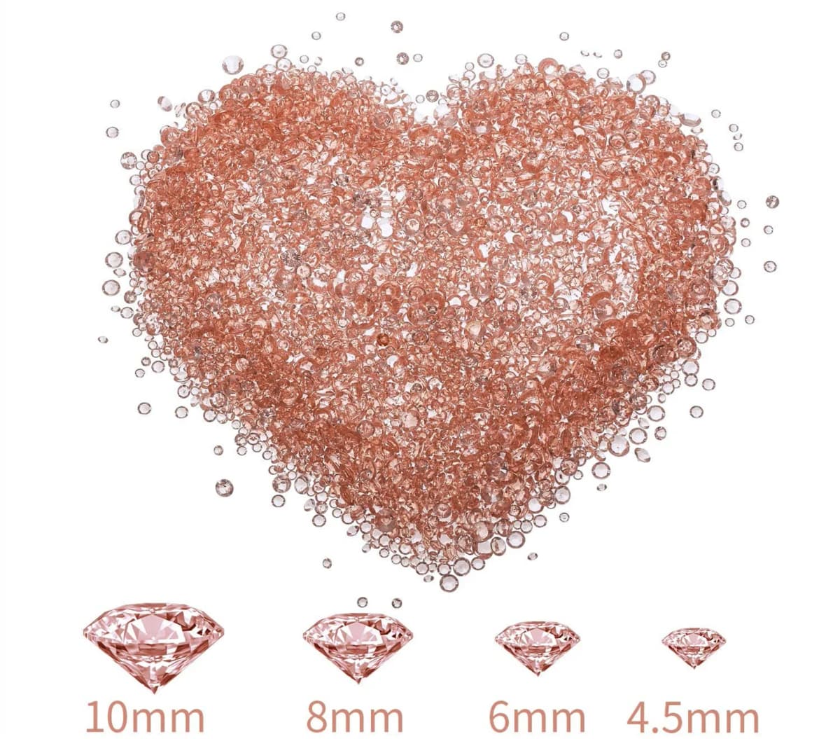 Rose Gold Table Confetti 4Sizes Wedding Crystals Acrylic Diamonds Rhinestones Vase Fillers for Birthday Baby Shower Party Tables