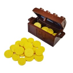 Golden Coin 7050 Utensil Coins Pirate Treasure accessory bricklink DIY building block brick assemble particles brickset