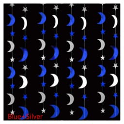 Iridescent Twinkle Little Star Moon Garland Holographic Hanging Streamers Party Decorations Glitter Crescent Garland EID Ramadan