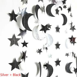 Iridescent Twinkle Little Star Moon Garland Holographic Hanging Streamers Party Decorations Glitter Crescent Garland EID Ramadan