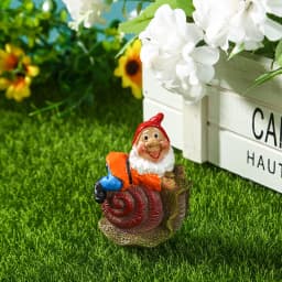 Creative 1pcs Mini Gnome Snail Funny Resin Dwarfs Statue Cute DIY Bonsai Decoration For Desk Garden Sculpture Decor Dropshipping