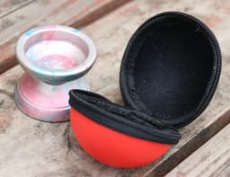 Professional YoYo bag EDC smooth Leather Velvet Pokimon belt hang key ring Case. For all yoyos under 44.5X57mm