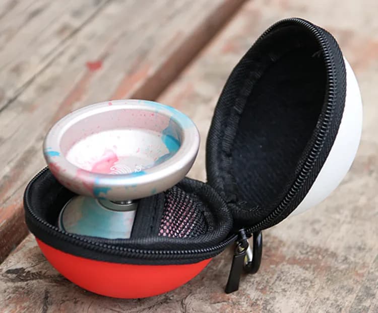 Professional YoYo bag EDC smooth Leather Velvet Pokimon belt hang key ring Case. For all yoyos under 44.5X57mm