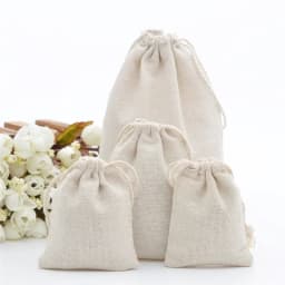 10pcs/lot Jute Cotton Linen Drawstring Bag Jewelry Gift Box Packaging Pouch Display for Sundries Storage Bag Accessories 30x40cm