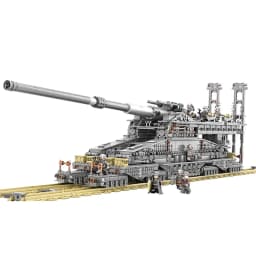 KAZI 10005 3846Pcs German 80cm K[E] Railway Gun "Dora"  Building Blocks Bricks 6 soldiers Military Series Toys For Children