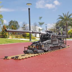 KAZI 10005 3846Pcs German 80cm K[E] Railway Gun "Dora"  Building Blocks Bricks 6 soldiers Military Series Toys For Children