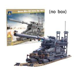 KAZI 10005 3846Pcs German 80cm K[E] Railway Gun "Dora"  Building Blocks Bricks 6 soldiers Military Series Toys For Children