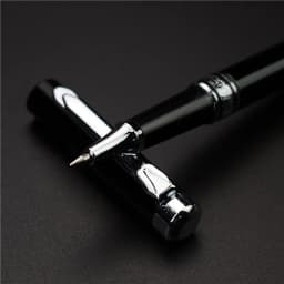 Portable Small Signature Pen Pocket Metal Gel Pen 2 Extra 0.5mm Refills in Black and Blue