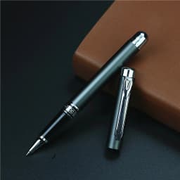 Portable Small Signature Pen Pocket Metal Gel Pen 2 Extra 0.5mm Refills in Black and Blue