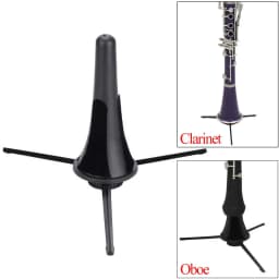 Black Portable Clarinet Stand Holder Foldable Support Metal 5-Leg Stand Wind Instrument Accessory