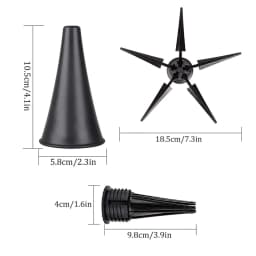 Black Portable Clarinet Stand Holder Foldable Support Metal 5-Leg Stand Wind Instrument Accessory