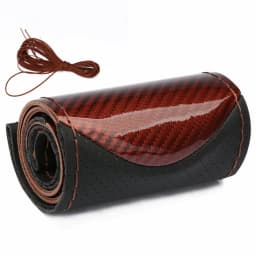 Carbon Fiber Car Steering Wheel Cover Sew DIY Hand Stitch PU Leather Protector Braiding Cover For Steering Wheel 38 cm
