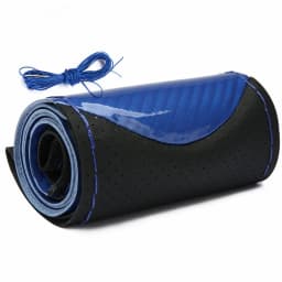 Carbon Fiber Car Steering Wheel Cover Sew DIY Hand Stitch PU Leather Protector Braiding Cover For Steering Wheel 38 cm