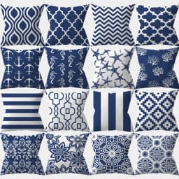 Navy Blue Mandala Nordic Geometric Pillowcase 45x45 Cushion Cover Decorative Pillow Sofa Home Decor Polyester
