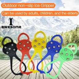 5 Teeth Ice Gripper 5 Color For Shoes Women Men Crampons Ice Gripper Spike Grips Cleats For Snow Studs Non-Slip Climbing Hiking