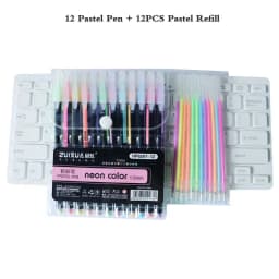 12/18/24 Colors Gel Pen Set Pastel Metallic Neon Glitter Pens For Adult Coloring Book Journals Drawing Doodling Art Markers