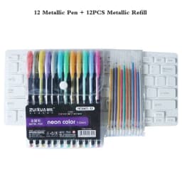 12/18/24 Colors Gel Pen Set Pastel Metallic Neon Glitter Pens For Adult Coloring Book Journals Drawing Doodling Art Markers