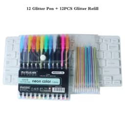 12/18/24 Colors Gel Pen Set Pastel Metallic Neon Glitter Pens For Adult Coloring Book Journals Drawing Doodling Art Markers