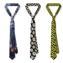 Daisy Printed Men's Ties 8cm Slim Neckties Fashion Shirt Accessories Daily Wear Cravat Wedding Party Gift Neck Ties For Men