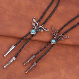 nordic Elk Turquoise Retro Men and Women Fashion bolo Tie