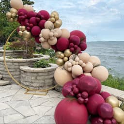 144Pcs Burgundy Wine Red Balloons Garland Kit Translucent Rose Red Balloons DIY Chrome Balloon Arch Wedding Birthday Party Decor