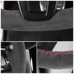 DIY Black Suede Leather Car Accessories Steering Wheel Cover For BMW E36 1996 1997-2000 E46 1998-2000 Z3 E36/7 1995 1996 1997