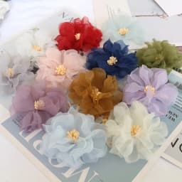 10PCS/Lot 6CM Handmade Chiffon Fabric Flowers Dress Hats Shoes Decoration Hair Accessories