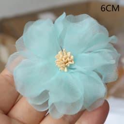 10PCS/Lot 6CM Handmade Chiffon Fabric Flowers Dress Hats Shoes Decoration Hair Accessories