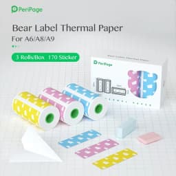 PeriPage 56x30 77x30mm Thermal Paper Label Paper Sticker for Thermal Pocket Mini Wireless Printer A9 Translucent Color Paper