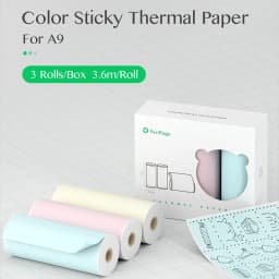PeriPage 56x30 77x30mm Thermal Paper Label Paper Sticker for Thermal Pocket Mini Wireless Printer A9 Translucent Color Paper